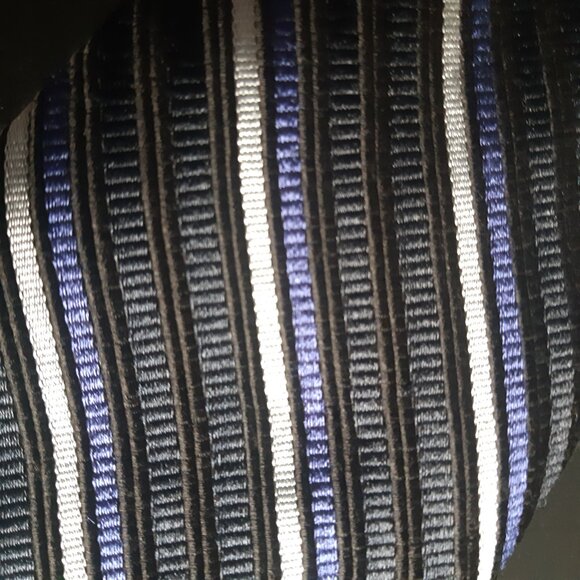 Dion Collection 100% Silk Repp Tie Blue/Black/White - Picture 7 of 13